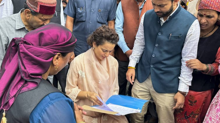 Kangana Ranaut Visits Cloudburst-Affected Areas In Himachal Malana Kullu Kangana Attacks Sukhu Govt In Himachal, Says Central Govt Aid Hasn