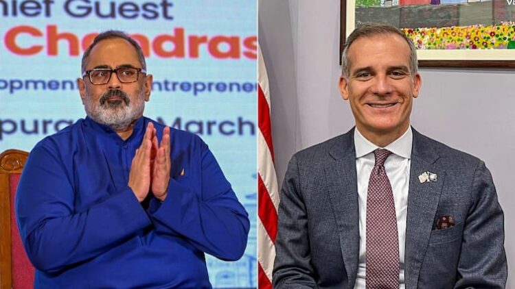 Rajeev Chandrasekhar Takes Swipe At US Envoy Eric Garcetti Over Education Fair Invite