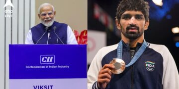 PM Modi speaks to Indian wrestler Aman Sehrawat Darian Cruz bronze medal win Paris Olympics 2024 watch video PM Modi Speaks To Olympian Aman Sehrawat After Bronze Win: