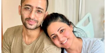 Shaheer Sheikh Visits Hina Khan In Hospital, Shares Photos Hina Khan breast cancer Hina wig from her hair Shaheer Sheikh Visits