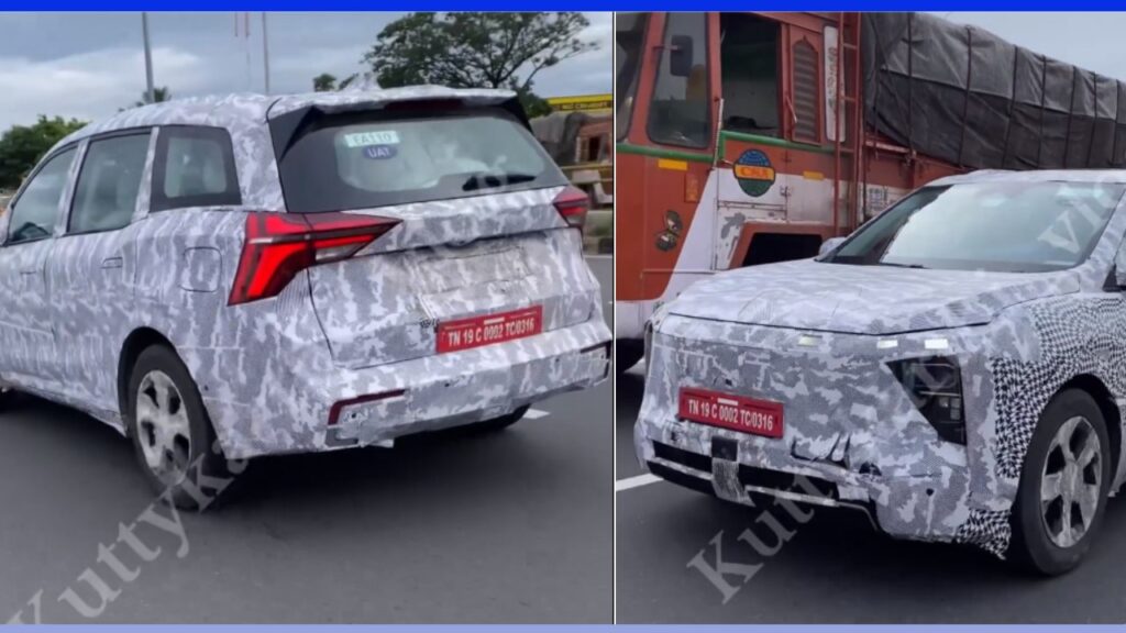 नई महिंद्रा XUV700 फेसलिफ्ट टेस्टिंग के दौरान दिखी