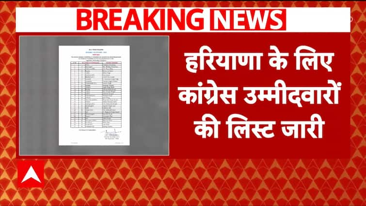 ब्रेकिंग न्यूज़: कांग्रेस ने उम्मीदवारों की पहली सूची जारी की, जुलाना से विनेश फोगट को मैदान में उतारा