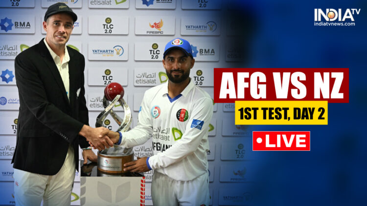 AFG vs NZ 1st Test Live Score: फिर से गीली आउटफील्ड के कारण टॉस में देरी, लंच के तुरंत बाद पहला निरीक्षण