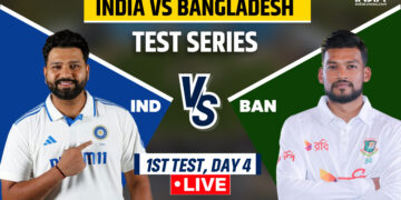 IND vs BAN पहला टेस्ट, चौथा दिन लाइव अपडेट: भारत की बड़ी जीत की उम्मीद, संघर्षरत बांग्लादेश को चाहिए जादू