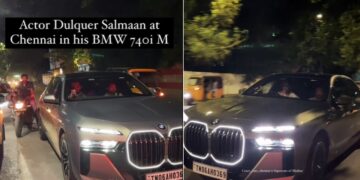 दुलकर सलमान चेन्नई में अपनी BMW 740i M स्पोर्ट चलाते हुए देखे गए