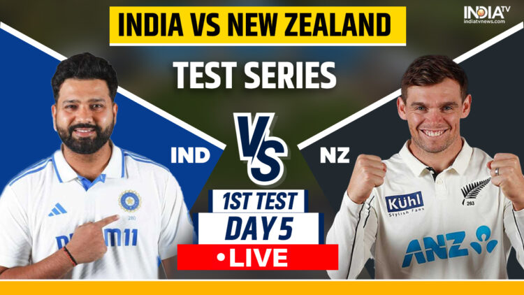 IND vs NZ लाइव स्कोर: अंतिम दिन 107 रन का बचाव करेगी टीम इंडिया; एम चिन्नास्वामी पर बारिश का खतरा मंडरा रहा है