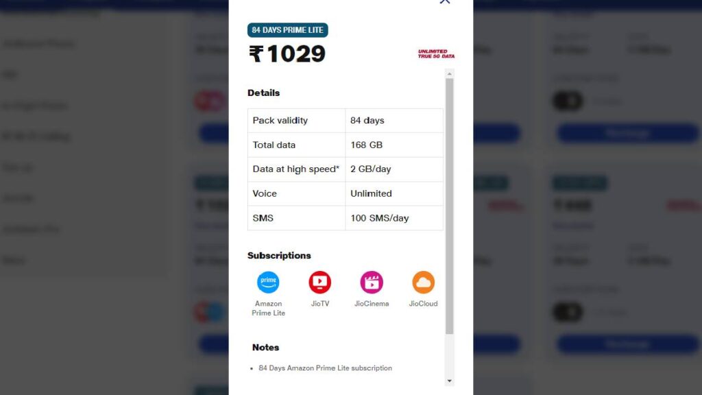 Jio ने अपने 1,029 रुपये के रिचार्ज प्लान को अपडेट किया है, जिसमें अब उसी कीमत पर अमेज़न प्राइम लाइट भी शामिल है