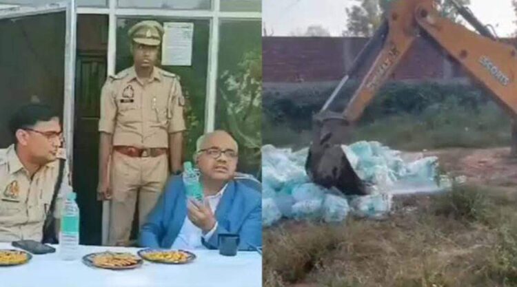 डीएम ने गलती से पी लिया नकली 'बिलसेरी' पानी, कार्रवाई में हजारों नकली बोतलों पर चला बुलडोजर!