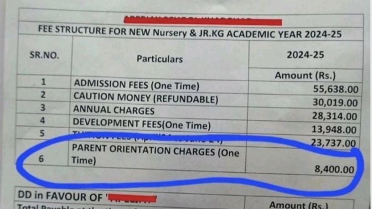 नर्सरी प्रवेश शुल्क चौंकाने वाला: ₹55,000 का मामला वायरल होने से माता-पिता की सांसें अटक गईं!