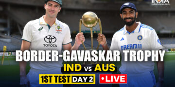 IND vs AUS पहला टेस्ट लाइव स्कोर: दिन के पहले ओवर में बुमराह ने पूरे किए 5 विकेट, ऑस्ट्रेलिया 8 रन से पिछड़ गया