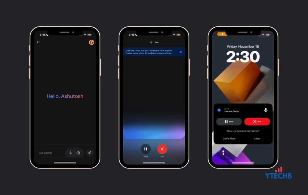 iPhone पर अब जेमिनी लाइव के साथ Google जेमिनी ऐप