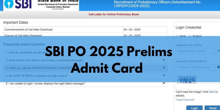 SBI PO 2025 PRELIMS ADMIT कार्ड SBI.CO.in पर जारी किया गया; यहाँ सीधा लिंक है