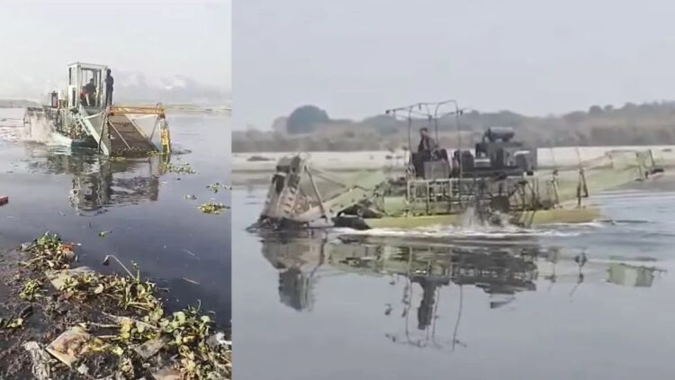 यमुना क्लीनिंग ड्राइव शुरू होता है, मशीनों को दिल्ली एलजी शेयर वीडियो के रूप में तैनात किया गया