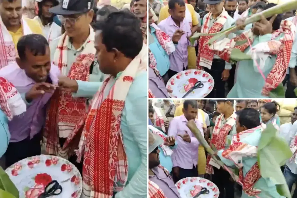 असम वायरल वीडियो: सफलता सिर पर चली गई! Mla Samsul Huda रिबन कलर, थप्पड़ वर्कर में कूल हारता है
