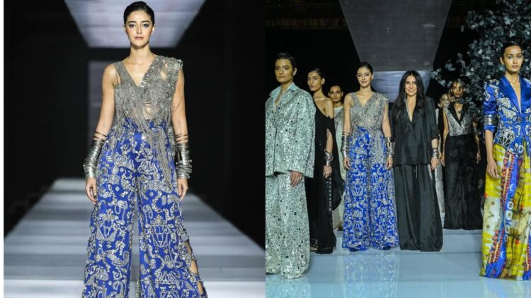 LAKME फैशन वीक 2025: अनन्या एक चांदी-नीला पोशाक पहनती है क्योंकि वह अनामिका खन्ना के लिए शोस्टॉपर बदलती है