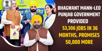 भागवंत मान की अगुवाई वाली पंजाब सरकार ने 36 महीनों में 53,306 नौकरियां प्रदान कीं, 50,000 और वादा करते हैं
