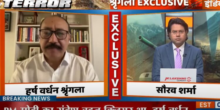 अनन्य: आतंक पर पीएम मोदी का संदेश पाकिस्तान के लिए स्पष्ट है, हर्ष वर्दान श्रिंगला इंडिया टीवी बताता है