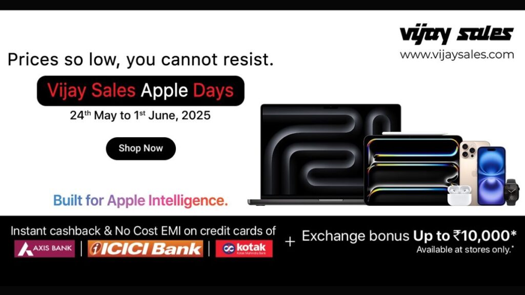 विजय बिक्री Apple दिनों की बिक्री 2025: iPhones और मैकबुक सीमित अवधि के लिए भारी कीमत में कटौती करते हैं