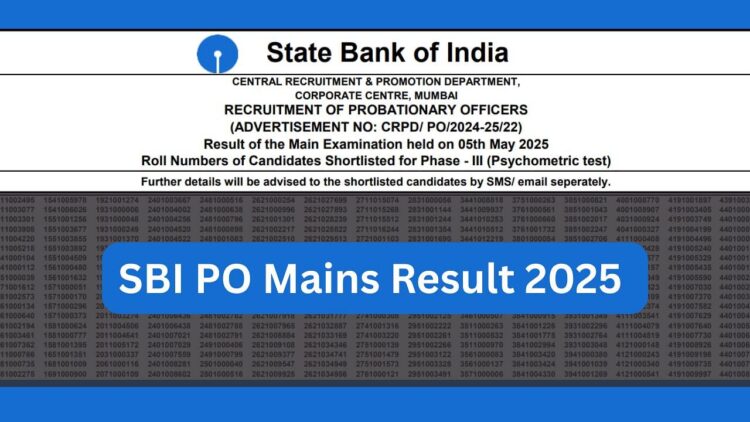 SBI PO MAINS परिणाम 2025 घोषित: SBI.co.in पर आधिकारिक PDF में अपने रोल नंबर की जाँच करें; यहां सीधा लिंक