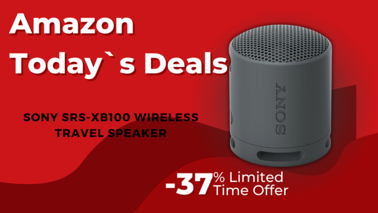 Sony SRS-XB100 पोर्टेबल ब्लूटूथ स्पीकर-$ 22 बचत और 37% की छूट के साथ वाटरप्रूफ ऑडियो!