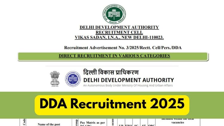 डीडीए भर्ती 2025: 1,383 रिक्तियों ने ग्रुप ए, बी, और सी पोस्ट के लिए घोषणा की - पात्रता, रिक्तियों, प्रत्यक्ष लिंक की जाँच करें और यहां आवेदन कैसे करें