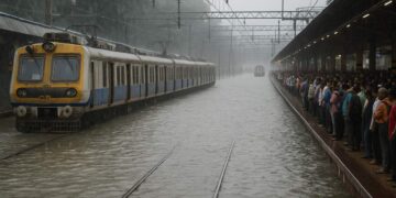 मुंबई स्थानीय ट्रेन समाचार: भारी बारिश मुंबई स्थानीय ट्रेन सेवाओं, यात्रियों को देरी के साथ संघर्ष करती है