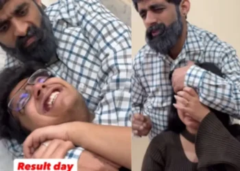 वायरल वीडियो: कंट्रास्ट! पिता और पुत्र के साथ कैसे प्रतिक्रिया करते हैं, जब परिणाम घोषित किए जाते हैं, तो पिता