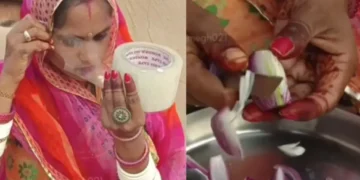 वायरल वीडियो: देसी जुगाद! महिला आराम से प्याज को काटने के लिए अद्वितीय तरीका तैयार करती है, वीडियो वायरल हो जाता है