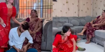 वायरल वीडियो: पत्नी मजाक में पति को सास के सामने मारती है, उसकी हिंसक प्रतिक्रिया बाद में उसकी भावनाओं को पूरा करती है
