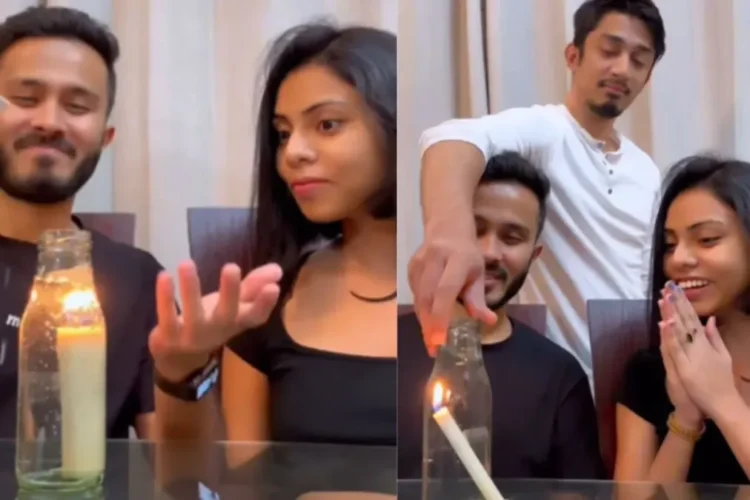 वायरल वीडियो: लड़का जादू के साथ लड़की को प्रभावित करने की कोशिश करता है, दोस्त पानी के नीचे मोमबत्ती जलने के लिए रहस्य खोलता है, महिला की प्रतिक्रिया वायरल