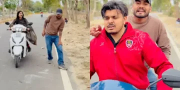 वायरल वीडियो: लड़की लड़के को लंगड़ा करने के लिए लिफ्ट प्रदान करता है, वह मदद से इनकार करता है, जिस कारण से वह उसे झटके देता है