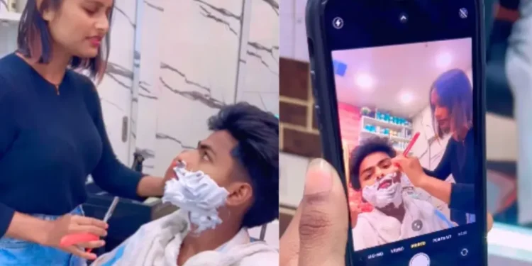 वायरल वीडियो: लड़के लड़के होंगे! लड़का एक दाढ़ी के लिए सैलून का दौरा करता है, अपनी लड़की की नजर नहीं ले सकता, वह अद्वितीय शेविंग विधि तैयार करता है