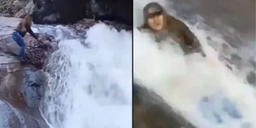 उत्तराखंड वायरल वीडियो: महिला पर्यटक उसकी किस्मत का परीक्षण करती है! तेजी से बहने वाली धारा के पास जाता है, फिसल जाता है, जांचें कि आगे क्या होता है