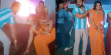 खसारी लाल यादव शिल्पी राज के साथ अपने सुहाग्रेट पर शरारती हो जाता है! भोजपुरी गीत 'रेट बीर मी' दर्शकों को उत्तेजित करता है