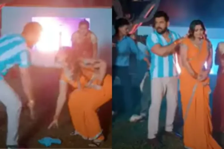 खसारी लाल यादव शिल्पी राज के साथ अपने सुहाग्रेट पर शरारती हो जाता है! भोजपुरी गीत 'रेट बीर मी' दर्शकों को उत्तेजित करता है