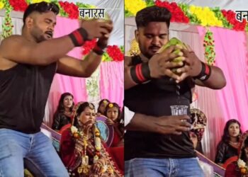 दुल्हन दूल्हे वायरल वीडियो: आदमी सिर के साथ नारियल को तोड़ता है, दुल्हा दुल्हन झटका है, नेटिज़ेंस आश्चर्य है कि वह दिल toota ashiq है !!