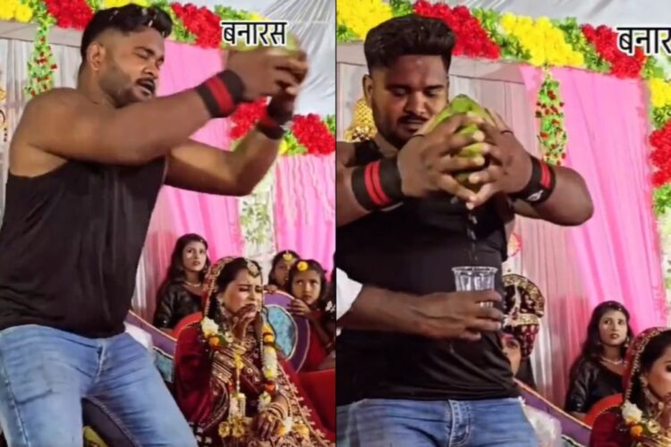 दुल्हन दूल्हे वायरल वीडियो: आदमी सिर के साथ नारियल को तोड़ता है, दुल्हा दुल्हन झटका है, नेटिज़ेंस आश्चर्य है कि वह दिल toota ashiq है !!