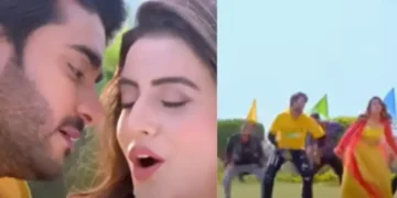 भोजपुरी गीत: प्रदीप पांडे चिंटु की बारिश रोमांस के साथ अक्षरा सिंह के साथ 'तू हंस के बोललू ई जान' में तापमान उच्च, घड़ी