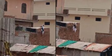 वायरल वीडियो: ऊंचाई! महिला को प्रेमी के साथ होटल के कमरे में ससुराल वालों द्वारा लाल हाथ से पकड़ा गया, खिड़की से कूदने के लिए ...