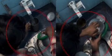वायरल वीडियो: चाय विक्रेता बर्तन धोने के लिए ट्रेन टॉयलेट पॉट का उपयोग करता है