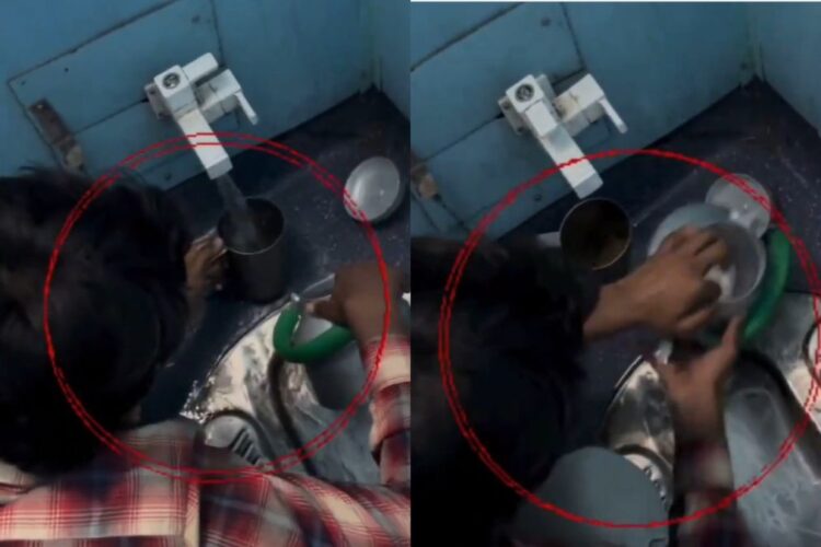 वायरल वीडियो: चाय विक्रेता बर्तन धोने के लिए ट्रेन टॉयलेट पॉट का उपयोग करता है