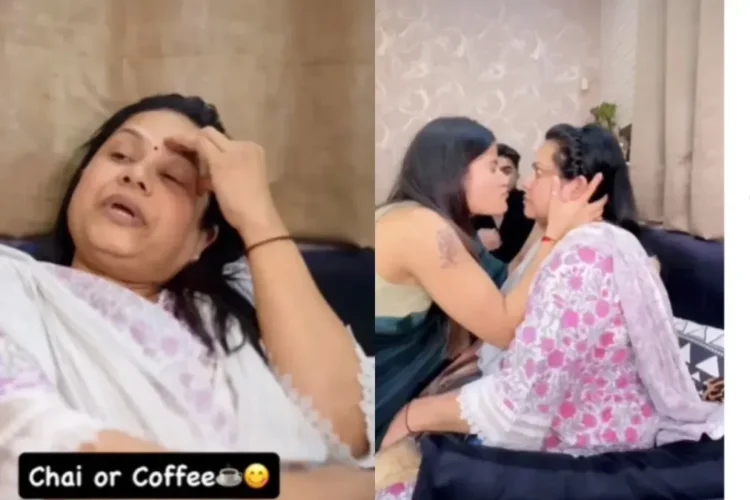 वायरल वीडियो: पति ने पत्नी को माँ को एक कप चाय देने के लिए कहा, वह सास को उसके गाल पर चूमती है, जब कॉफी के बारे में पूछा जाता है, तो बहू आगे बढ़ता है ...।