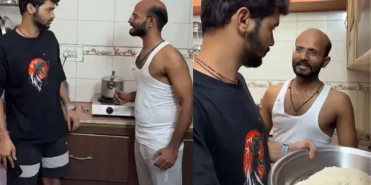 वायरल वीडियो: पति पत्नी के साथ लड़ाई के बाद खाना पकाने की कोशिश करता है, अपने बेटे को इस तरह से प्रभावित करता है