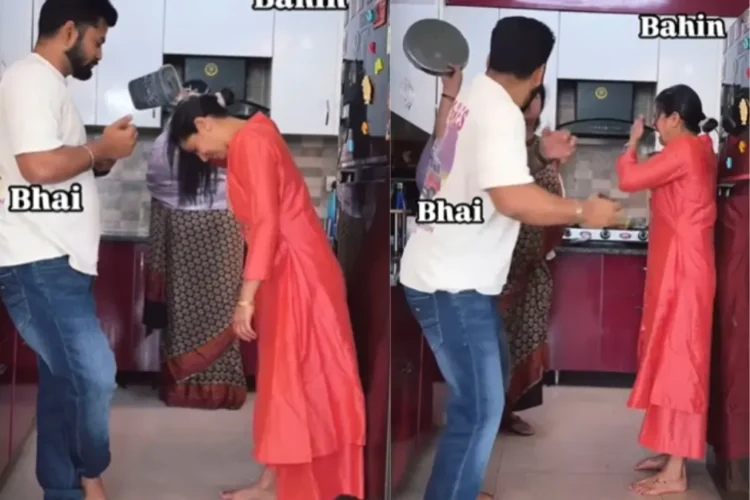 वायरल वीडियो: बहन ने भाई पर खतरणक शरारत की भूमिका निभाई, माँ उसे पैन के साथ कड़ी मेहनत करती है, घड़ी