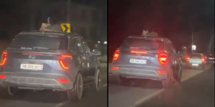 वायरल वीडियो: राजमार्ग रोमांस सीमा पार करता है! चंडीगढ़-मनाली मार्ग पर सनरूफ के माध्यम से स्टीमी पीडीए सवाल उठाता है