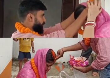 वायरल वीडियो: विचित्र मोड़ में, महिला पति की उपस्थिति में भतीजे से शादी करती है