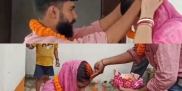 वायरल वीडियो: विचित्र मोड़ में, महिला पति की उपस्थिति में भतीजे से शादी करती है