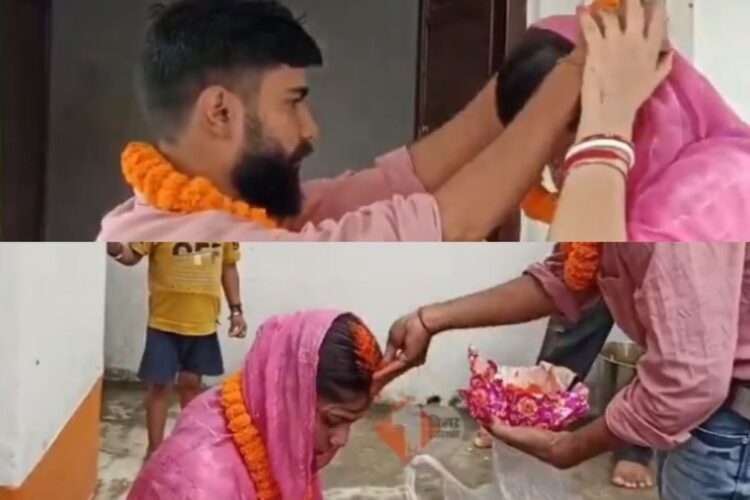 वायरल वीडियो: विचित्र मोड़ में, महिला पति की उपस्थिति में भतीजे से शादी करती है