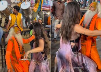 वायरल वीडियो: विदेशी लड़की के साथ बाबाजी की मंजिल टॉड नृत्य वायरल हो जाती है, नेटिज़ेन कहते हैं 'सादना भांग ...'