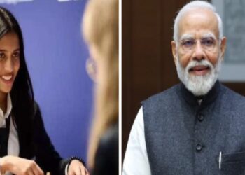 विश्व टीम ब्लिट्ज चैंपियनशिप में विश्व नंबर एक को हराने के लिए पीएम मोदी ने ग्रैंडमास्टर दिव्या देशमुख को लाउडमास्टर डिविया देशमुख